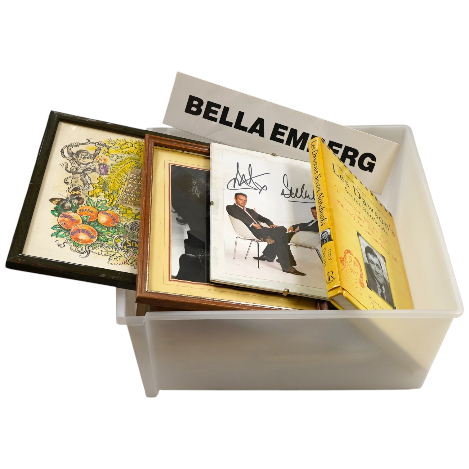An archive of autographs and signed books relating to Bella Emberg, famed for her work on the Russ Abbot Show, and having originally come from her estate, comprising signatures of mainly television stars of the 1970s, 80